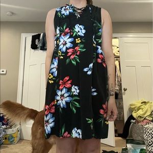 Old Navy black and floral print spring dress
